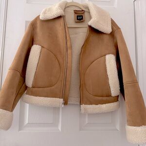 Vegan Suede Sherpa-Trim Jacket